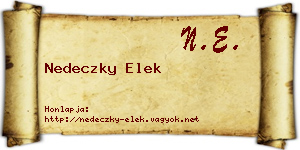 Nedeczky Elek névjegykártya